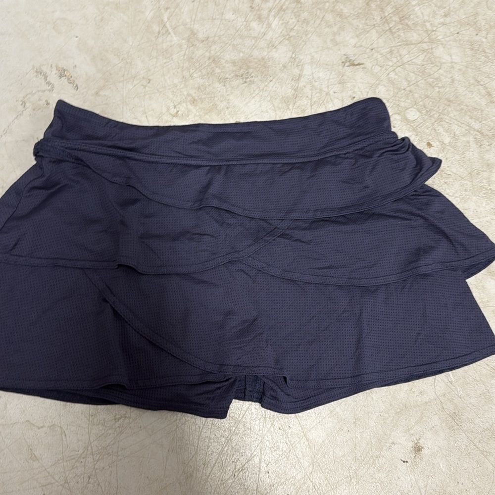 Lija Blue Skort with Flared Silhouette Ruffle Athektic Skirt - Medium - Like New - Picture 4 of 4